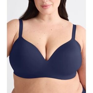 Knix Womens Bra 44DD WingWoman Contour Navy Blue Wireless T-Shirt Bra Minimalist